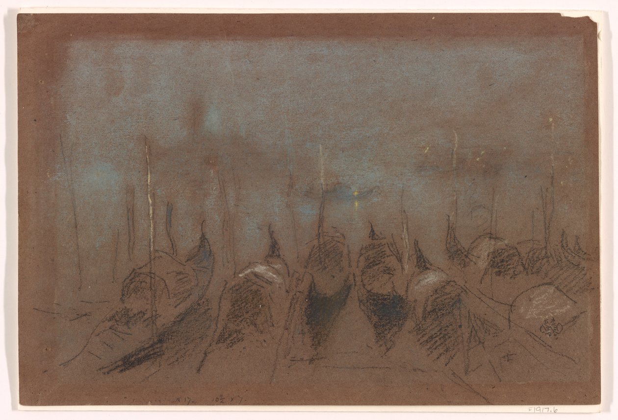 Nocturne, San Giorgio, 1880 (křída na šedohnědém papíře) od James Abbott McNeill Whistler