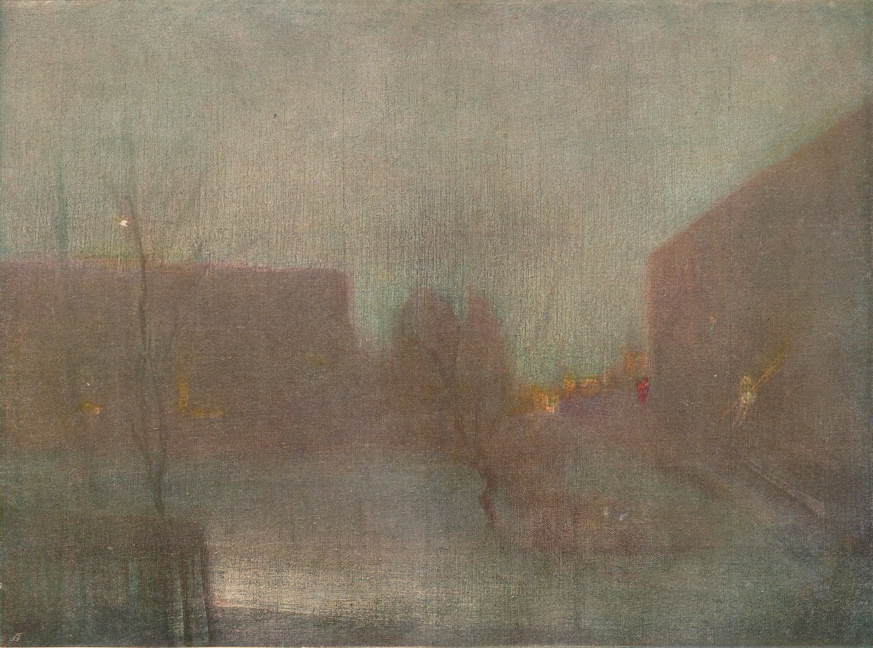 Nocturne Trafalgar Square Chelsea Snow, 1876 1903-1904. od James Abbott McNeill Whistler