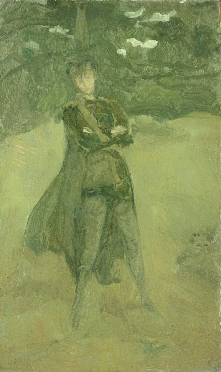 Poznámka v zelené a hnědé: Orlando at Coombe, c.1884-85 od James Abbott McNeill Whistler