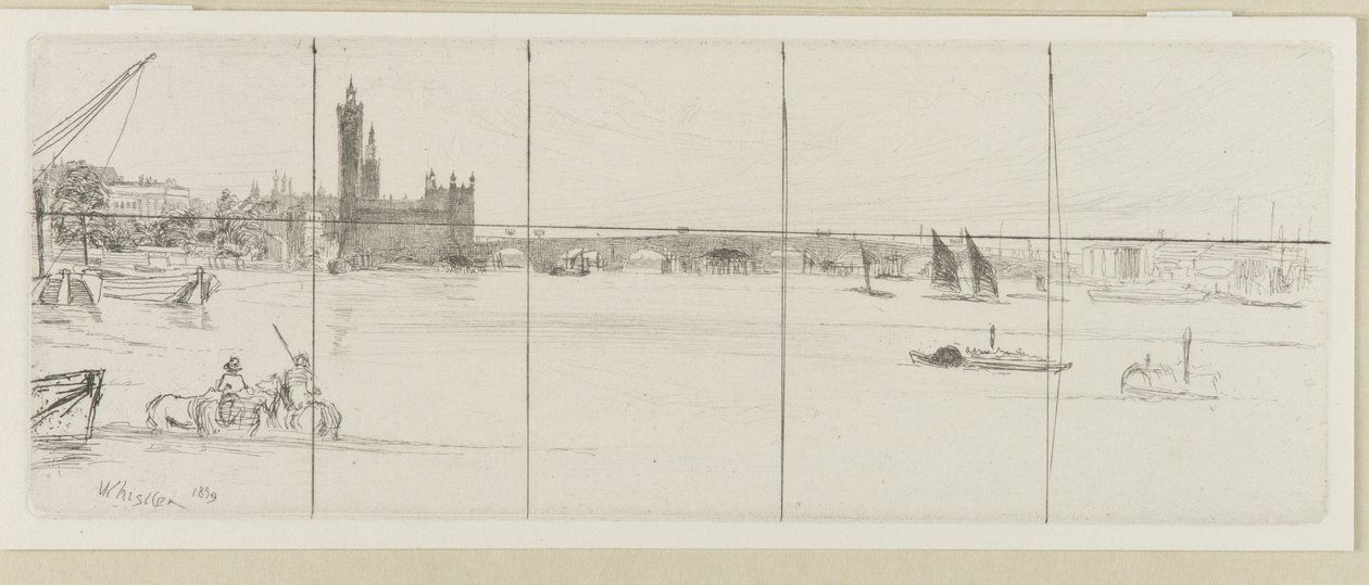 Starý Westminsterský most, 1859. od James Abbott McNeill Whistler