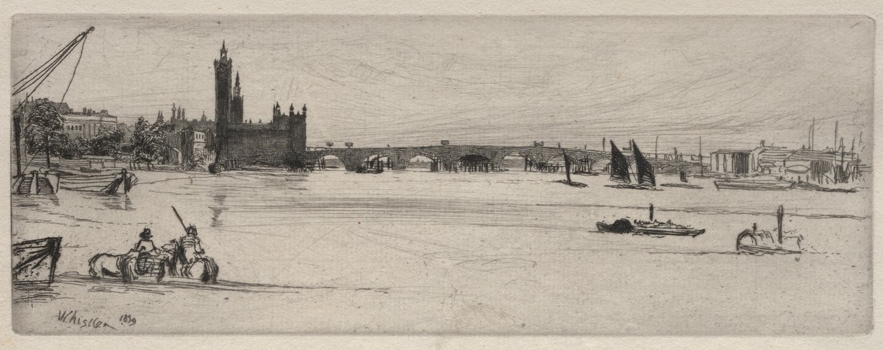 Starý Westminsterský most, 1859. od James Abbott McNeill Whistler