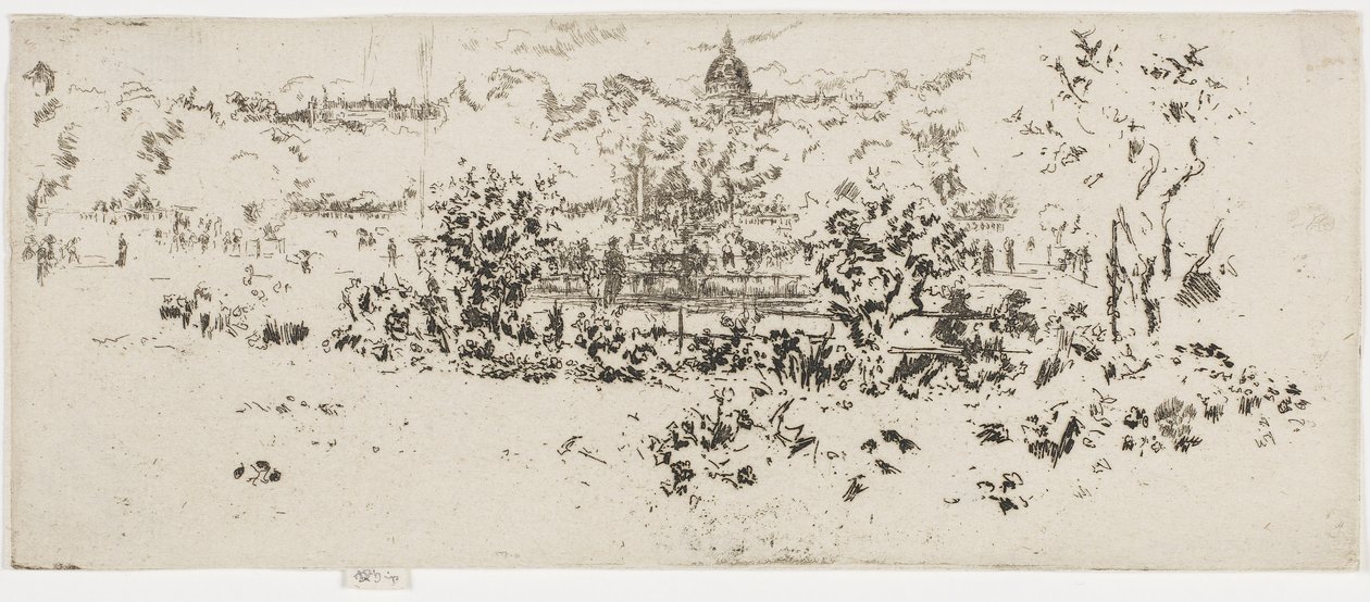 Pantheon, Lucemburské zahrady, cca 1892-93 (lept na papíře) od James Abbott McNeill Whistler