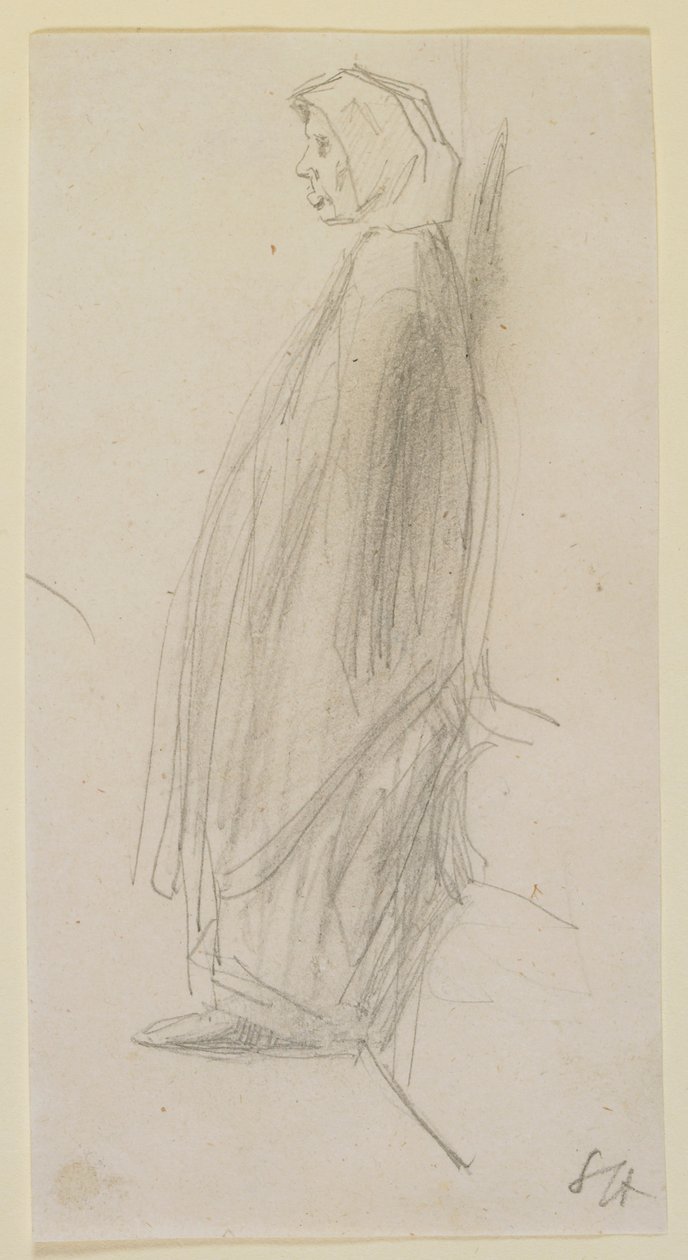 Profilová skica stojící staré ženy, 1858. od James Abbott McNeill Whistler