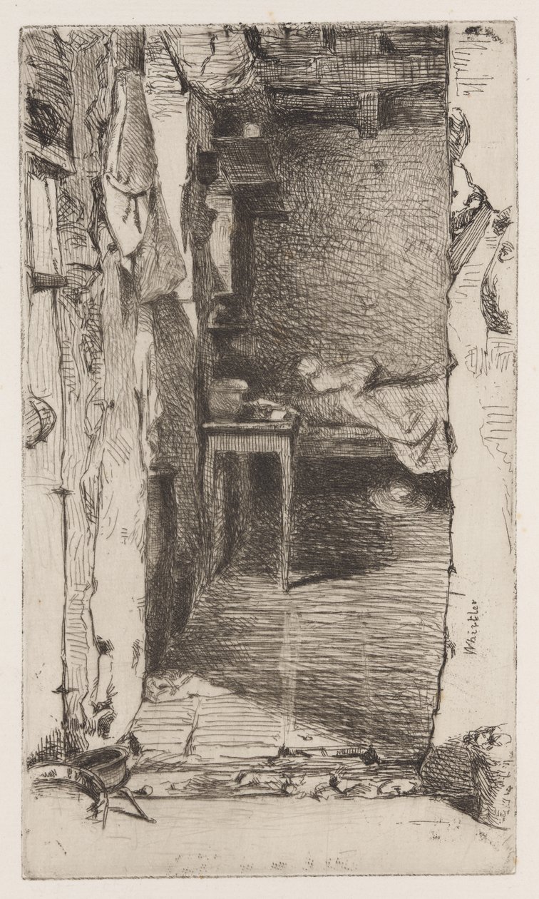 Sběrači hadrů, Quartier Mouffetard, Paříž od James Abbott McNeill Whistler