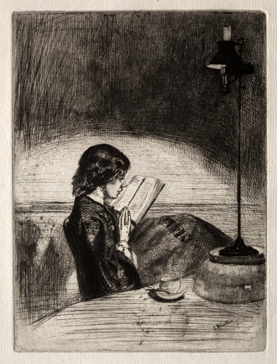Reading by Lamplight, 1859. od James Abbott McNeill Whistler