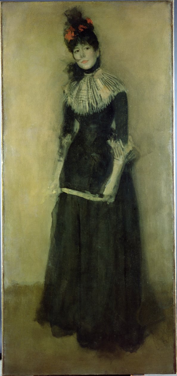 Růžová a stříbrná: La Jolie Mutine, kolem roku 1890 od James Abbott McNeill Whistler
