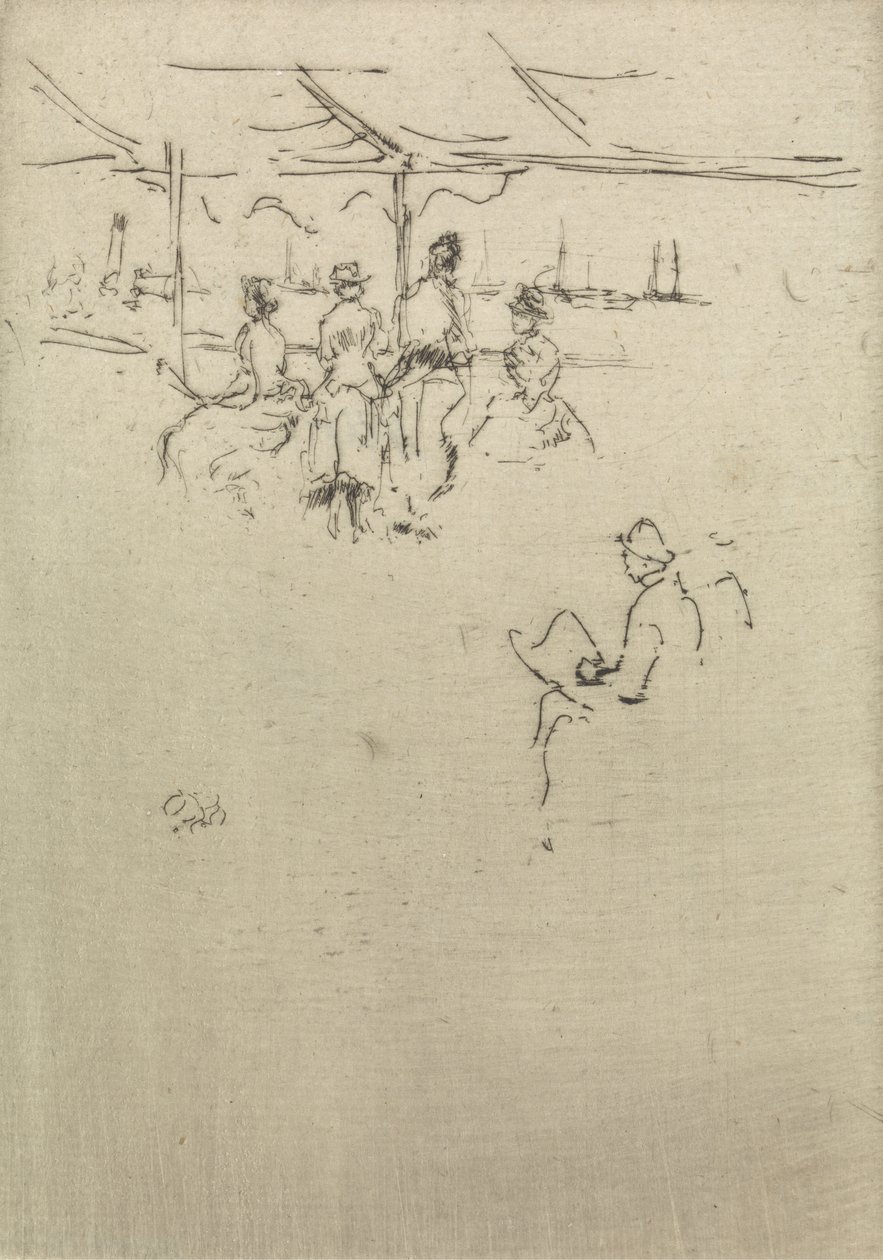 Ryde Pier, ze souboru dvanácti leptů s názvem The Naval Review, 1887 od James Abbott McNeill Whistler