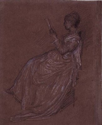 Sedící Lady Reading, studium pro paní Layland (pastelová křída na papíře) od James Abbott McNeill Whistler