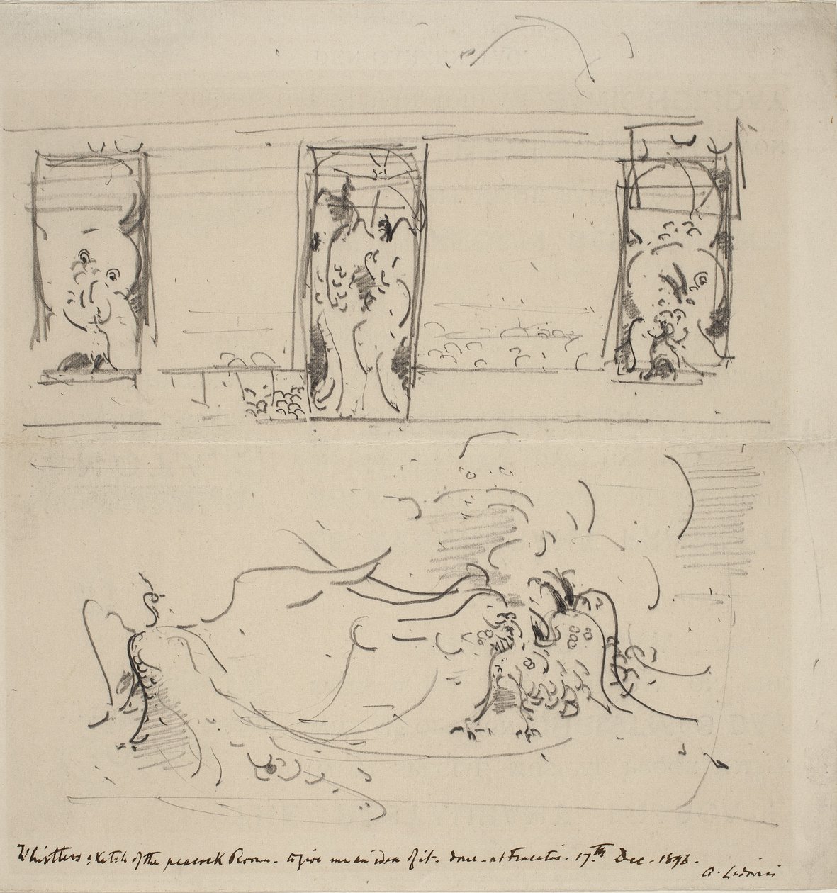Skica Pavího pokoje, 1898 od James Abbott McNeill Whistler