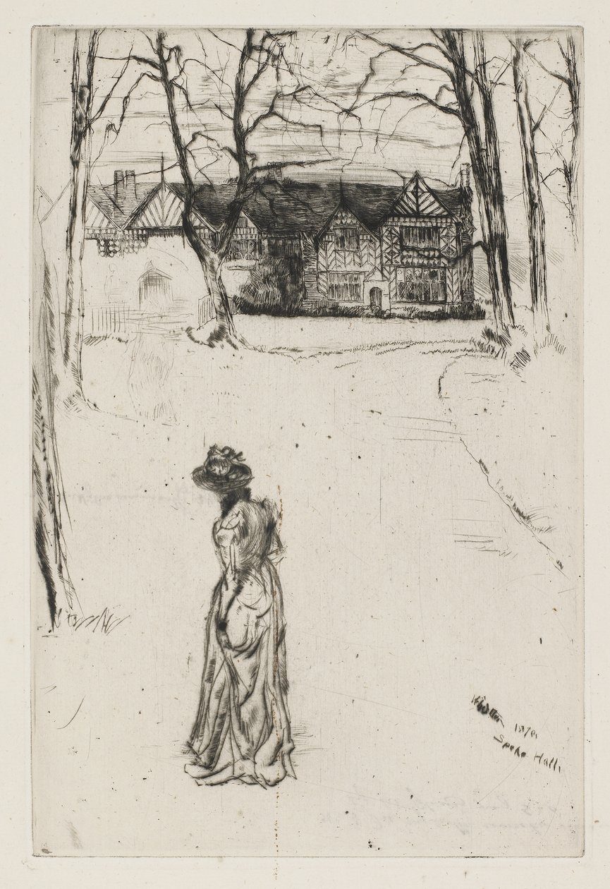 Speke Hall, č. 1, 1870 (lept a suchá jehla na papíře) od James Abbott McNeill Whistler