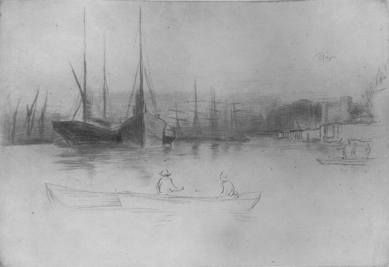Parníky z věže, 1875, 1904 od James Abbott McNeill Whistler
