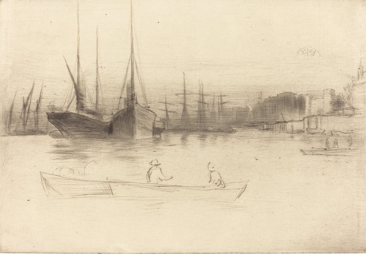 Parníky z věže, 1875. od James Abbott McNeill Whistler
