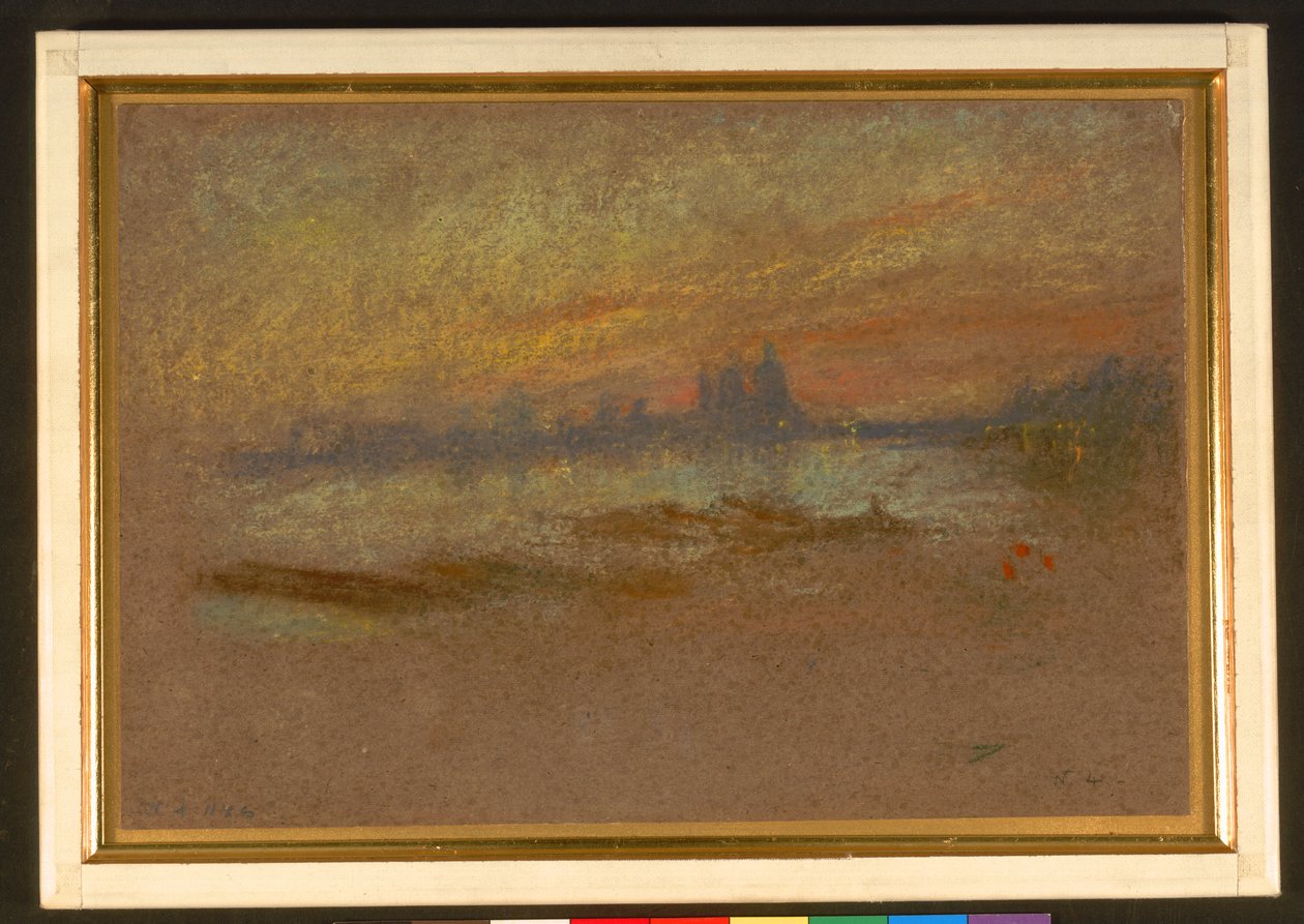 Západ slunce; červená a zlatá barva-Salute od James Abbott McNeill Whistler