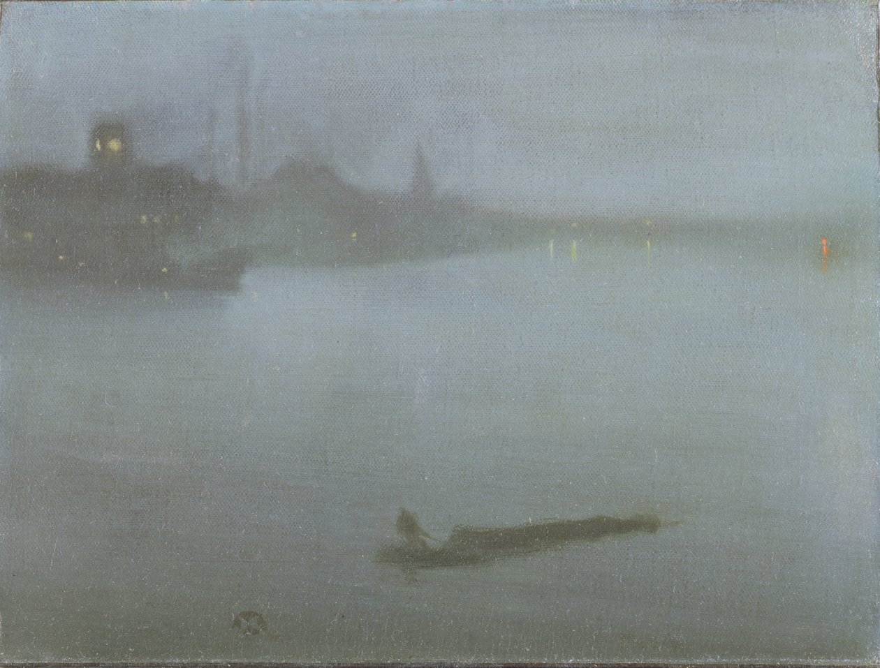 Temže - Nokturno v modré a stříbrné, kolem 1872/8 (olej na plátně) od James Abbott McNeill Whistler