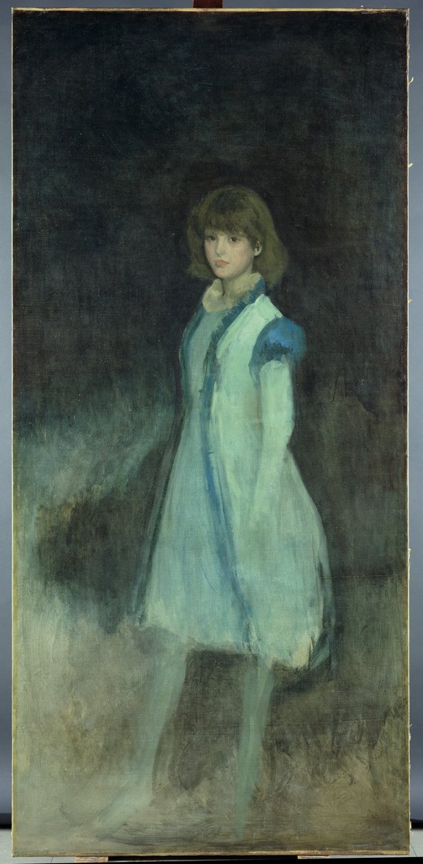 Modrá dívka: Portrét Connie Gilchrist (1865-1946), kolem roku 1879 od James Abbott McNeill Whistler