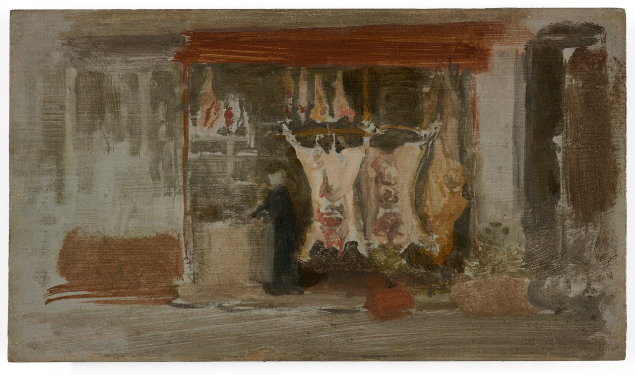Řeznictví, asi 1888-89 (olej na dřevěné desce) od James Abbott McNeill Whistler