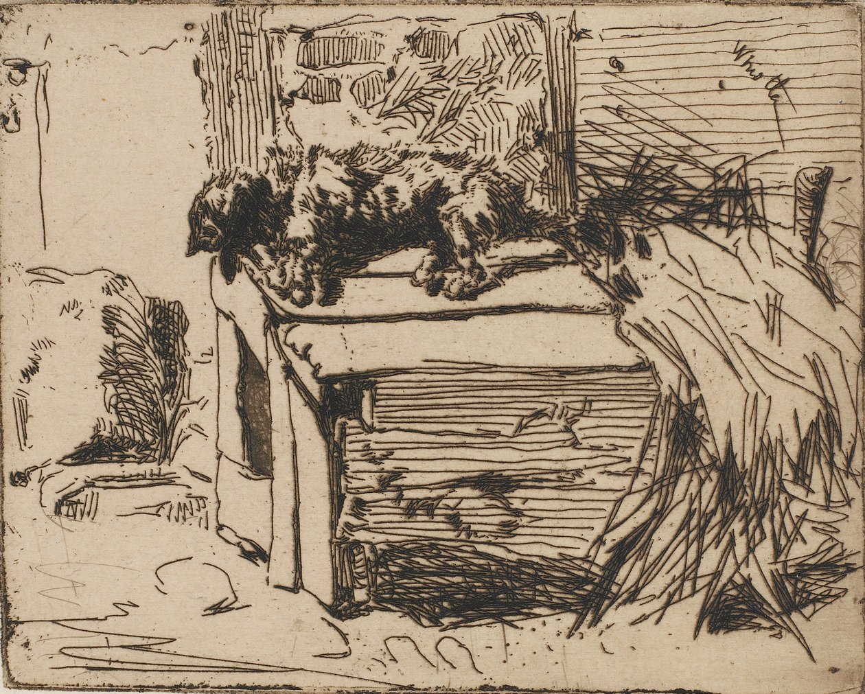 Pes na psí boudě, 1858. od James Abbott McNeill Whistler