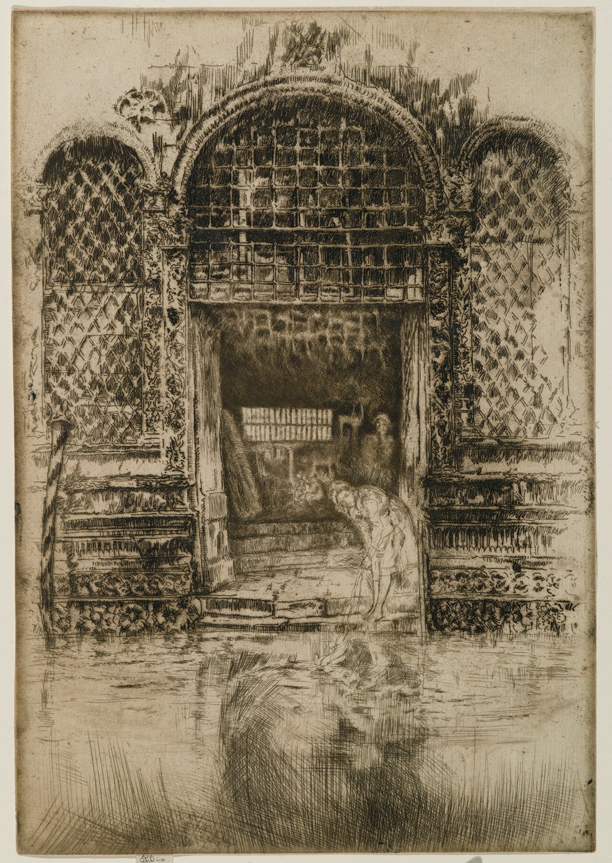 The Doorway, 1880 (lept a suchá jehla na papíře) od James Abbott McNeill Whistler