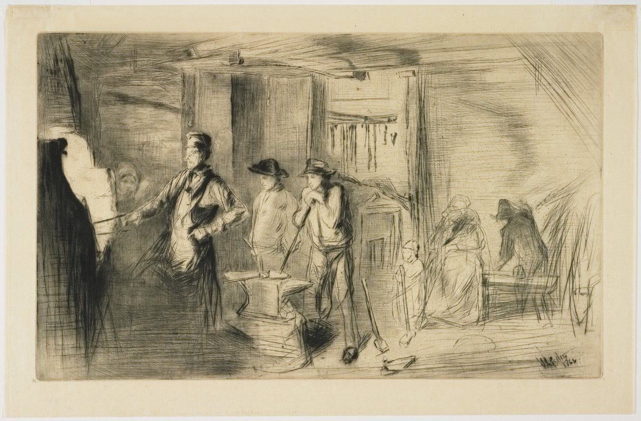 Kovárna ze Šestnácti leptů scén na Temži a jiných námětů od James Abbott McNeill Whistler