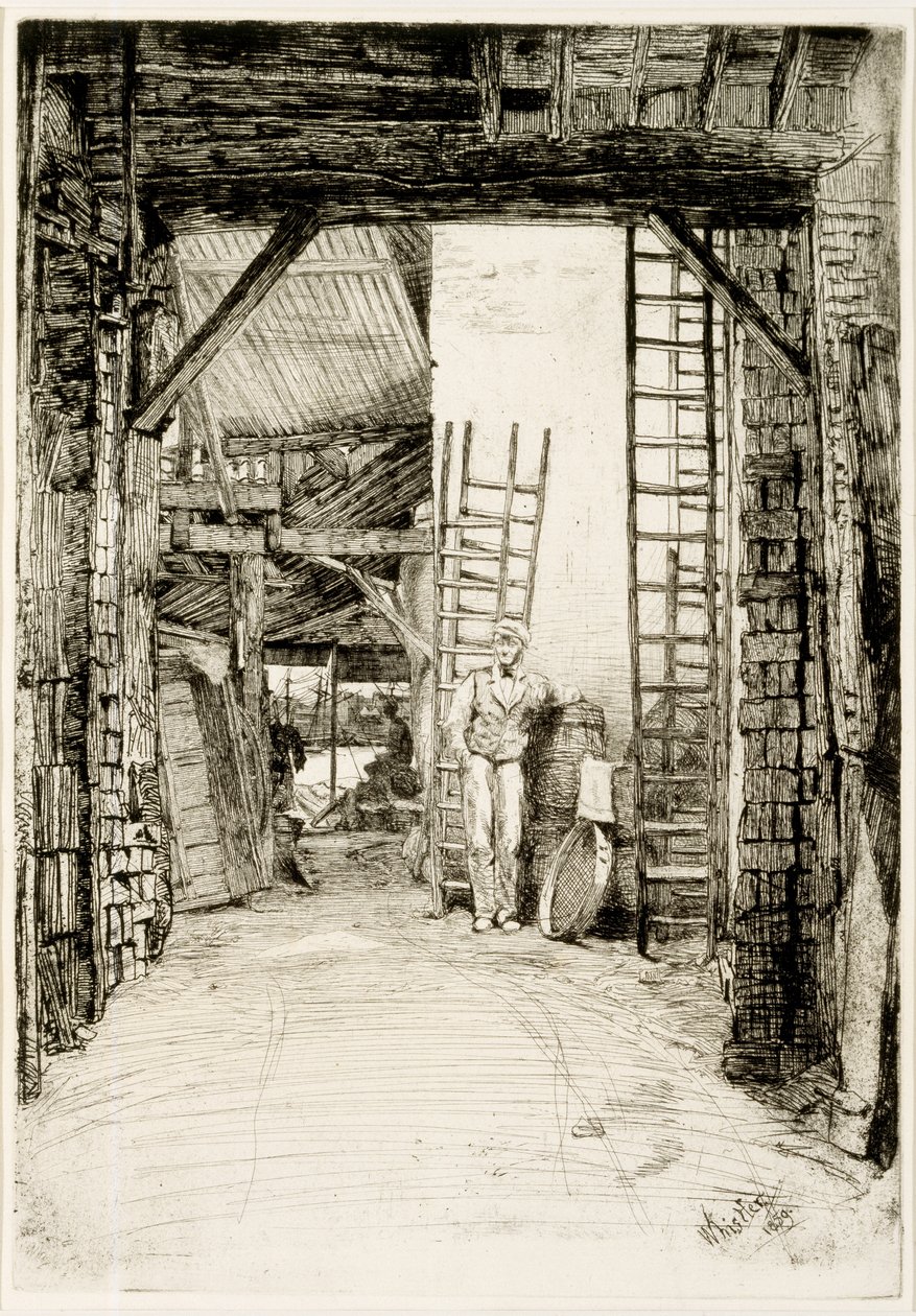 The Lime Burner, 1859 (lept a suchá jehla) od James Abbott McNeill Whistler