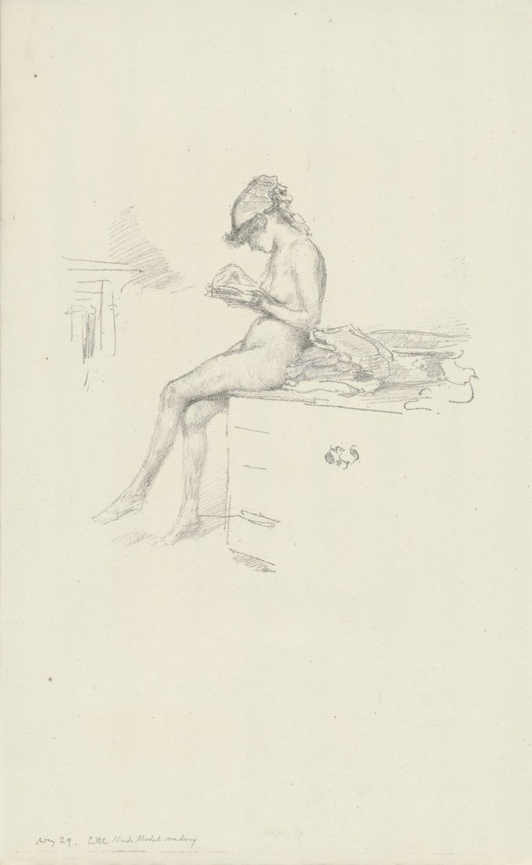 Malý akt model, čtení od James Abbott McNeill Whistler