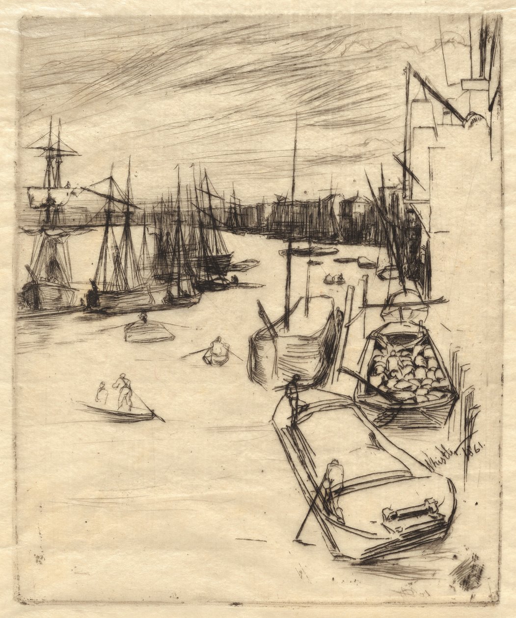 Malý Rotherhithe, 1861. od James Abbott McNeill Whistler