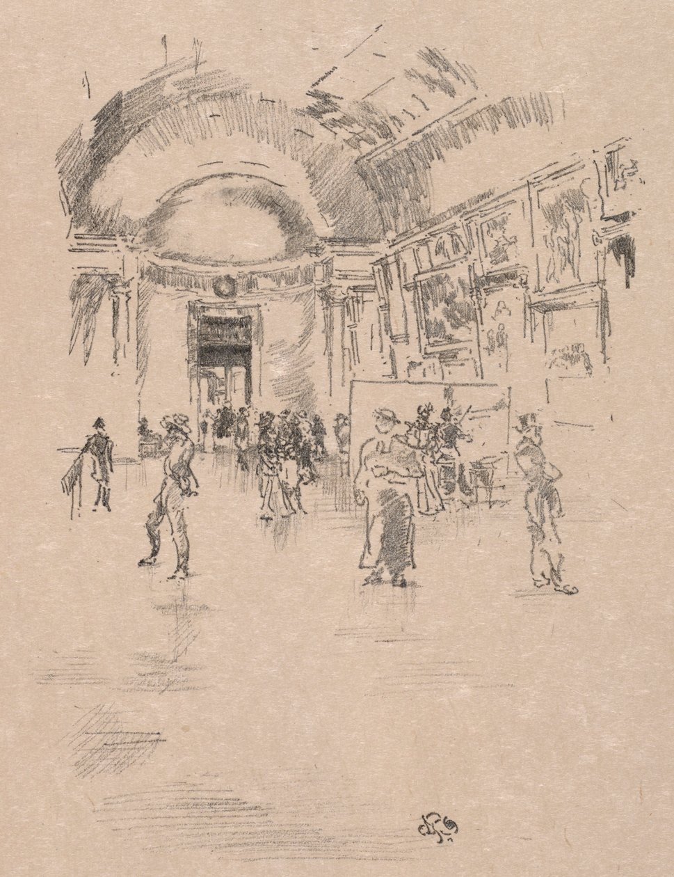 Dlouhá galerie, Louvre, 1894. od James Abbott McNeill Whistler
