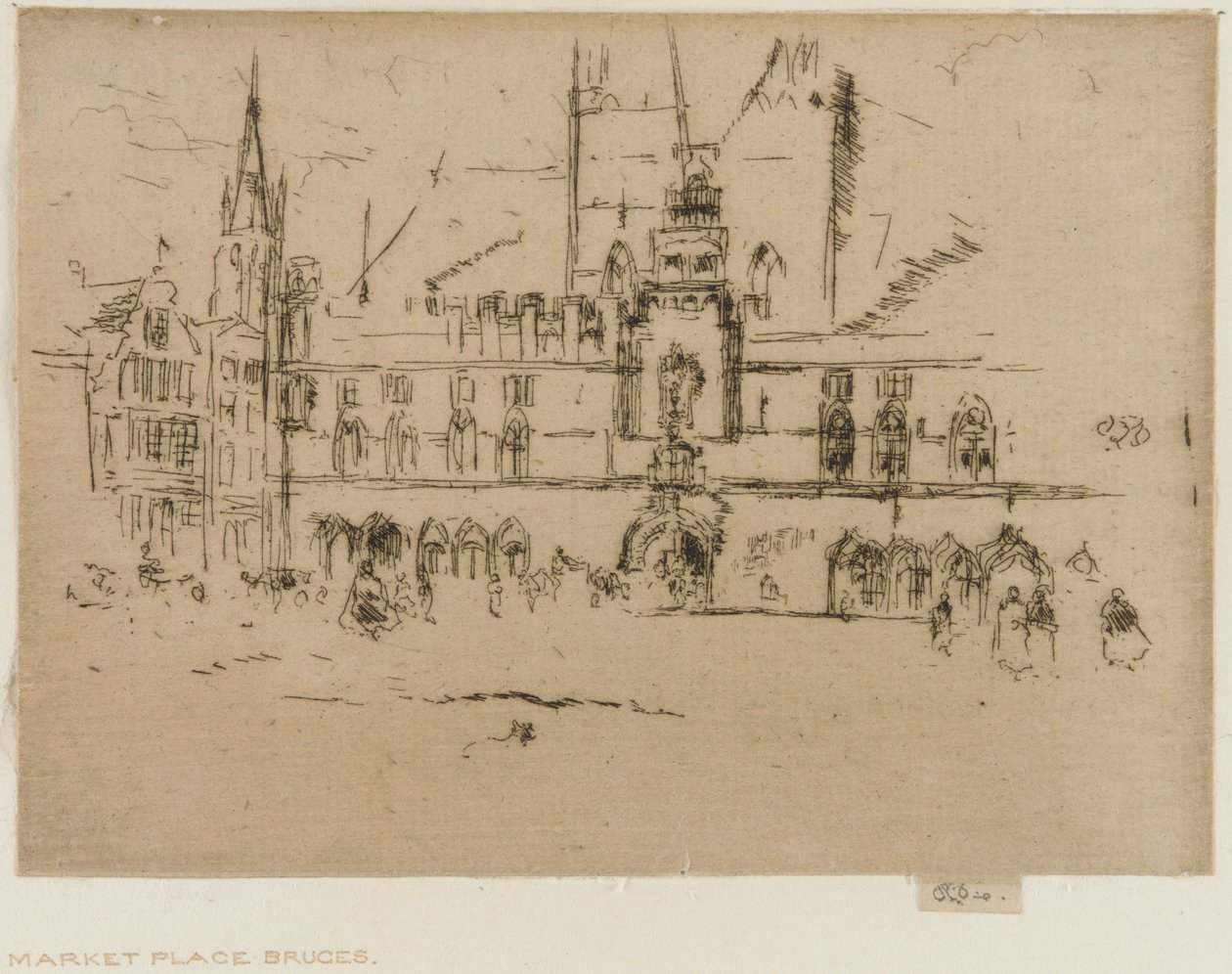 Trh, Bruggy, 1887. od James Abbott McNeill Whistler