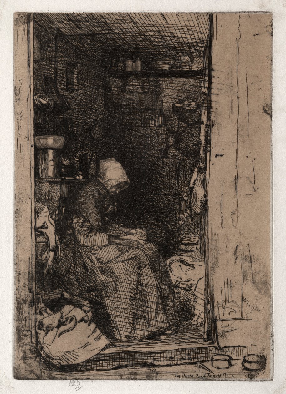 Stará hadrová žena, č. 10 z Dvanáct leptů z přírody Francouzský soubor, 1858. od James Abbott McNeill Whistler