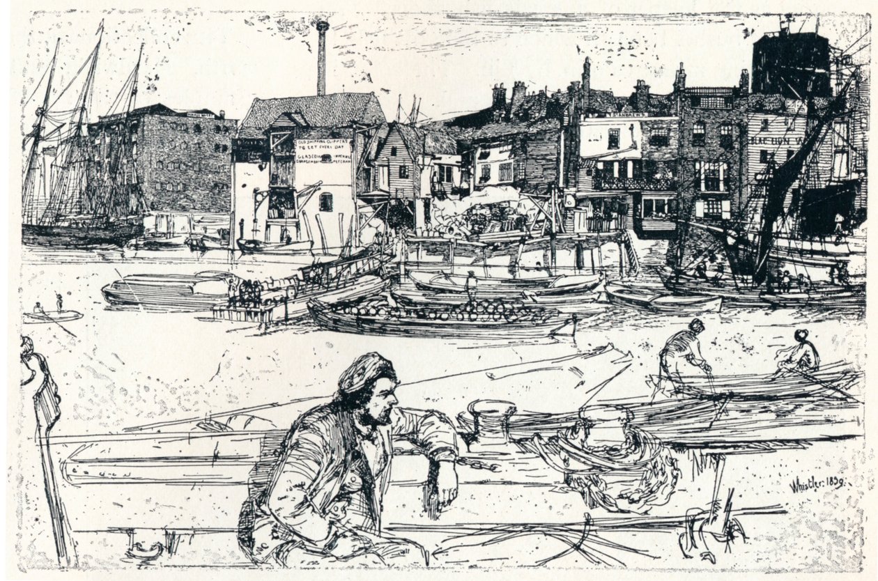The Pool of London, 1859, 1904 od James Abbott McNeill Whistler