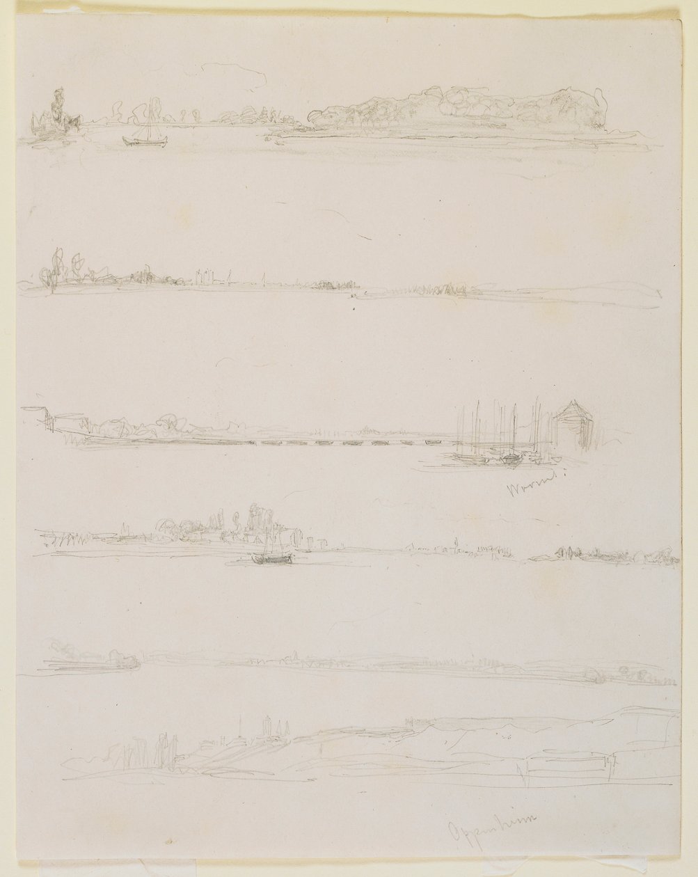 Rýn, poblíž Worms a Oppeheim, 1858. od James Abbott McNeill Whistler
