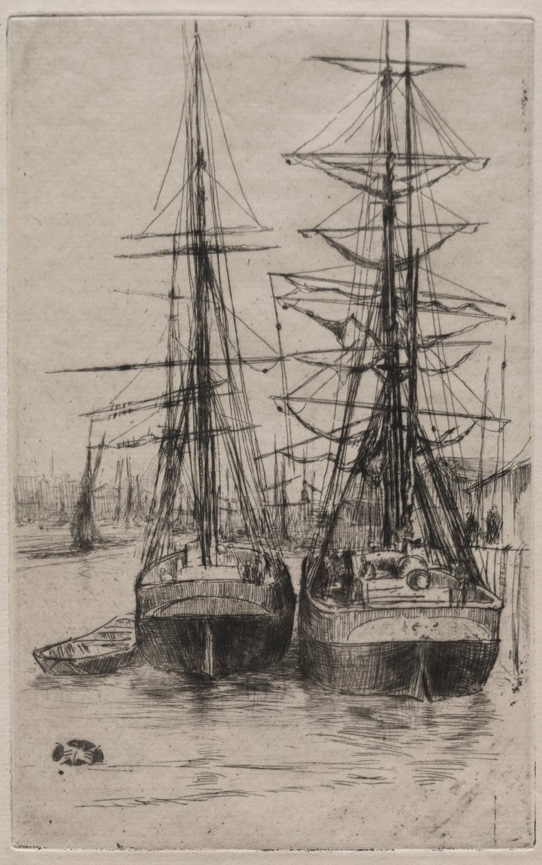 Dvě lodě. od James Abbott McNeill Whistler