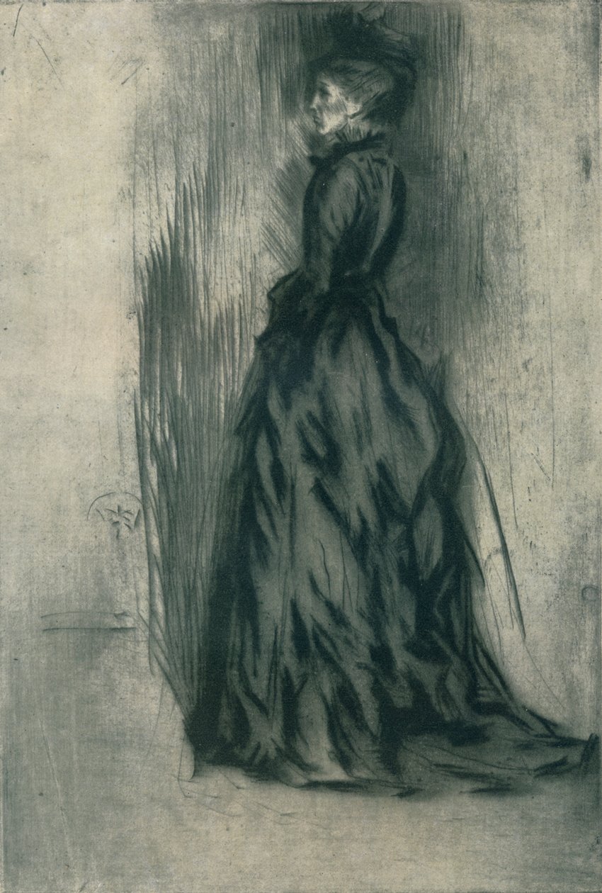 Sametové šaty Frances Leyland, c1873, 1904 od James Abbott McNeill Whistler