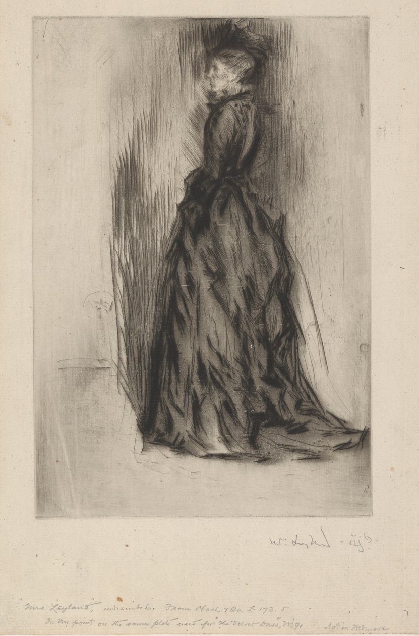Sametové šaty paní Leylandová, 1873-1874. od James Abbott McNeill Whistler