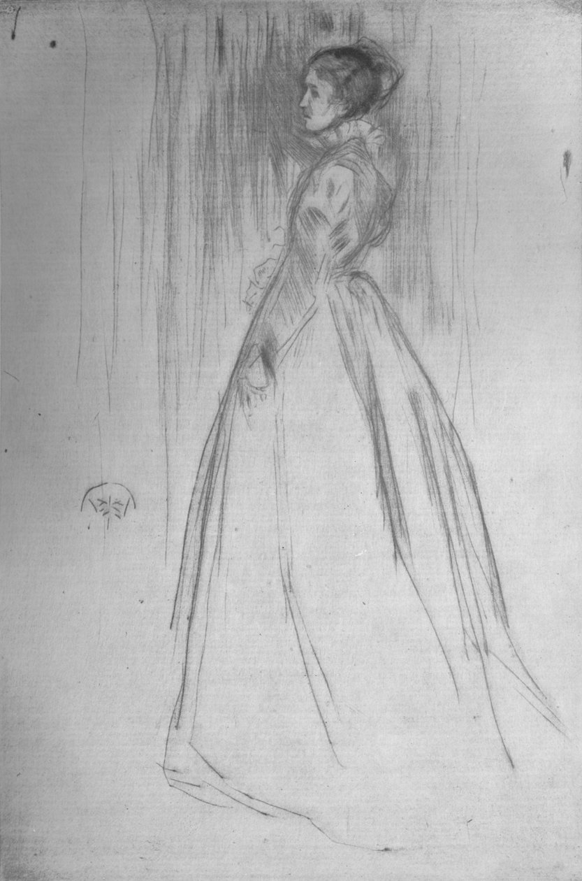 Sametové šaty paní Leylandová, 1873, 1904 od James Abbott McNeill Whistler