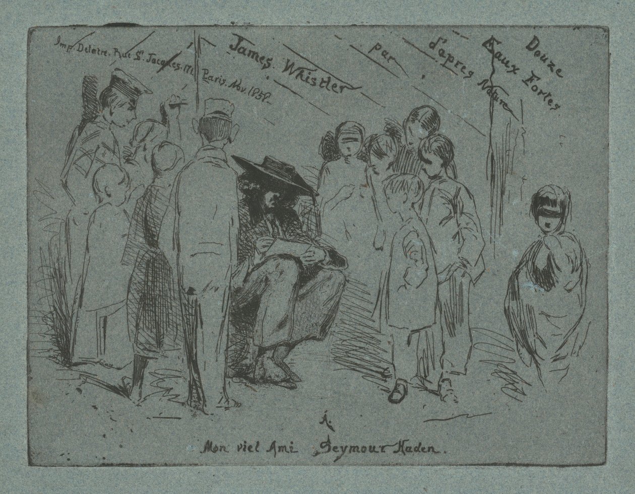 Titulní strana pro dvanáct silných vod z přírody, 1858. od James Abbott McNeill Whistler