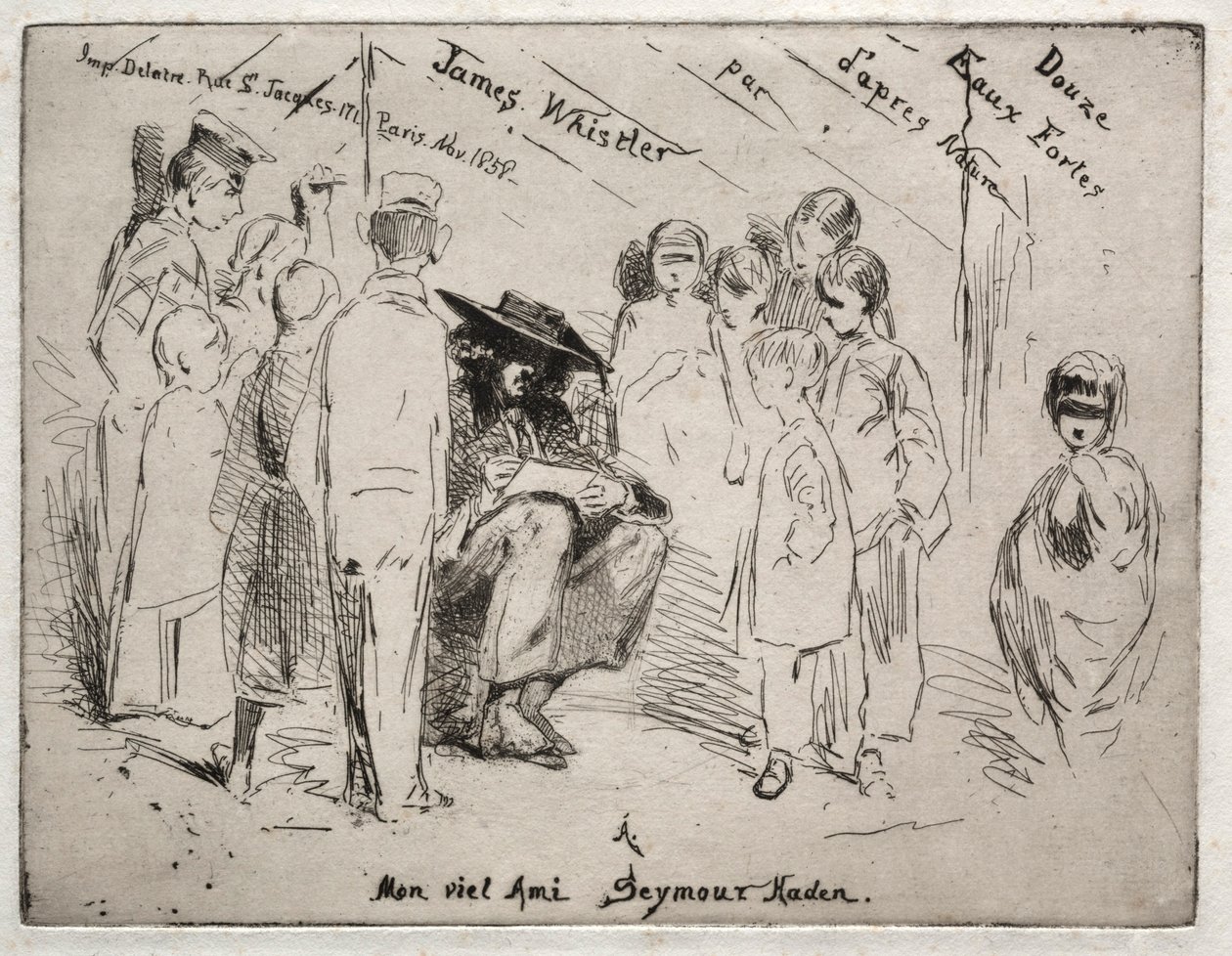 Dvanáct leptů z přírody: Titulní strana - Delauney Sketching, 1858. od James Abbott McNeill Whistler