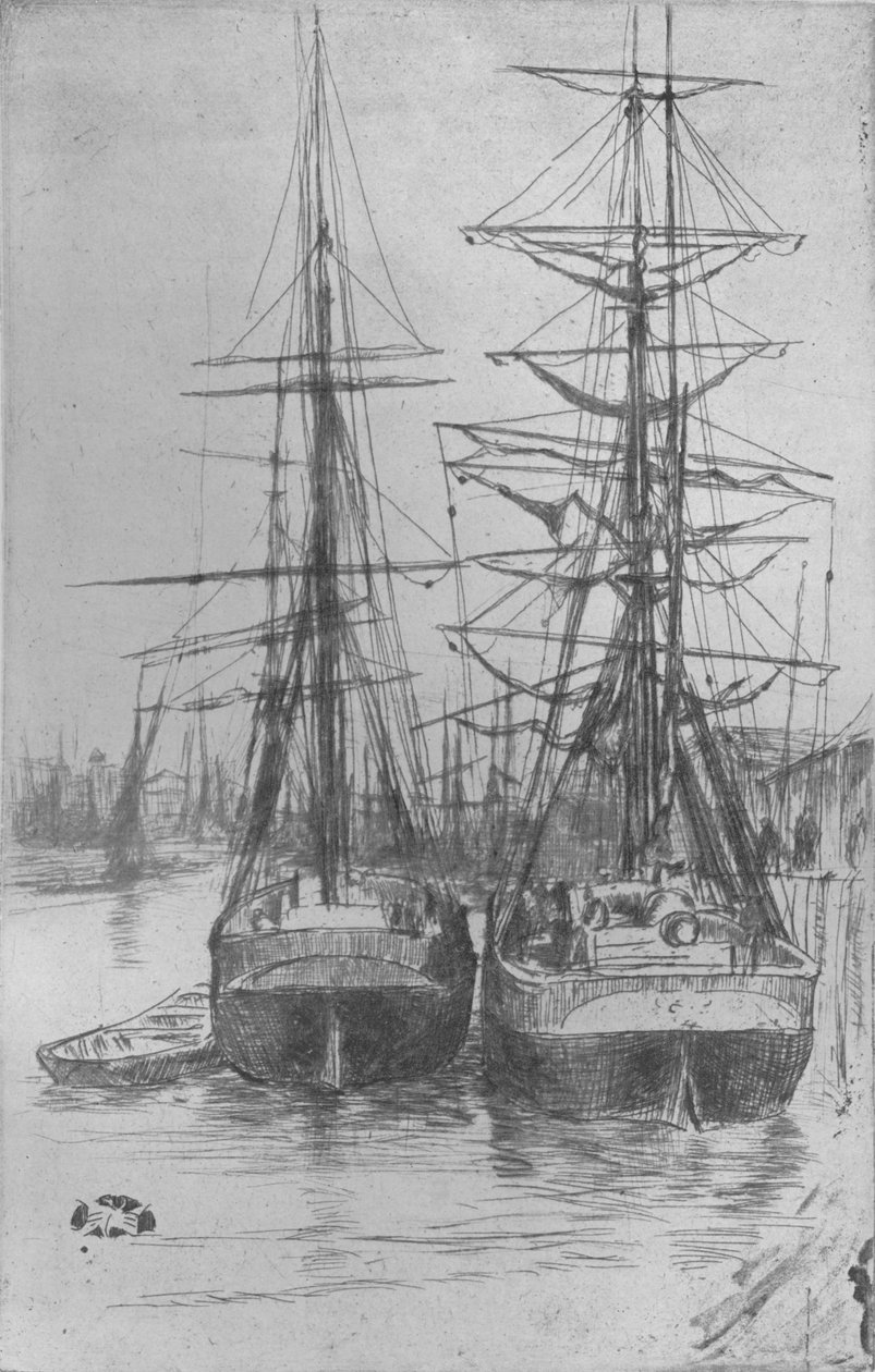 Dvě lodě, 1875, 1904 od James Abbott McNeill Whistler