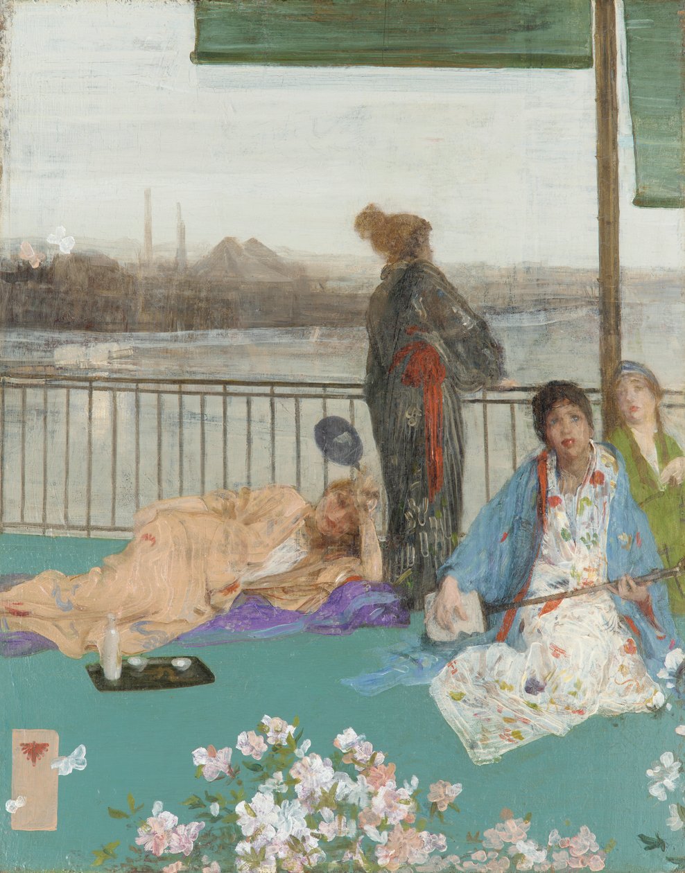 Variace v barvě masa a zelené - Balkon, 1864-1870, dodatky 1870-1879. od James Abbott McNeill Whistler