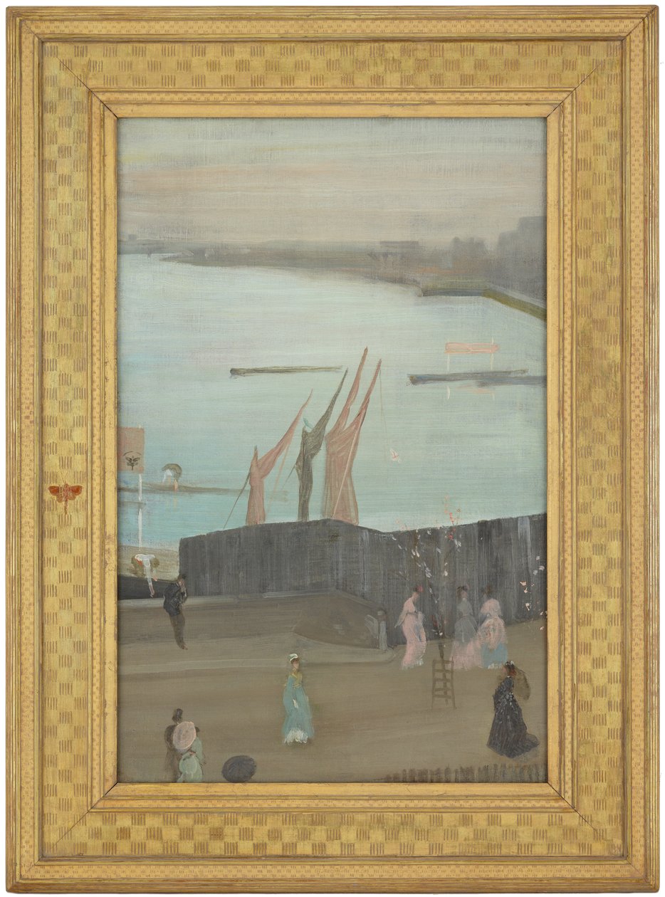 Variace v růžové a šedé: Chelsea od James Abbott McNeill Whistler