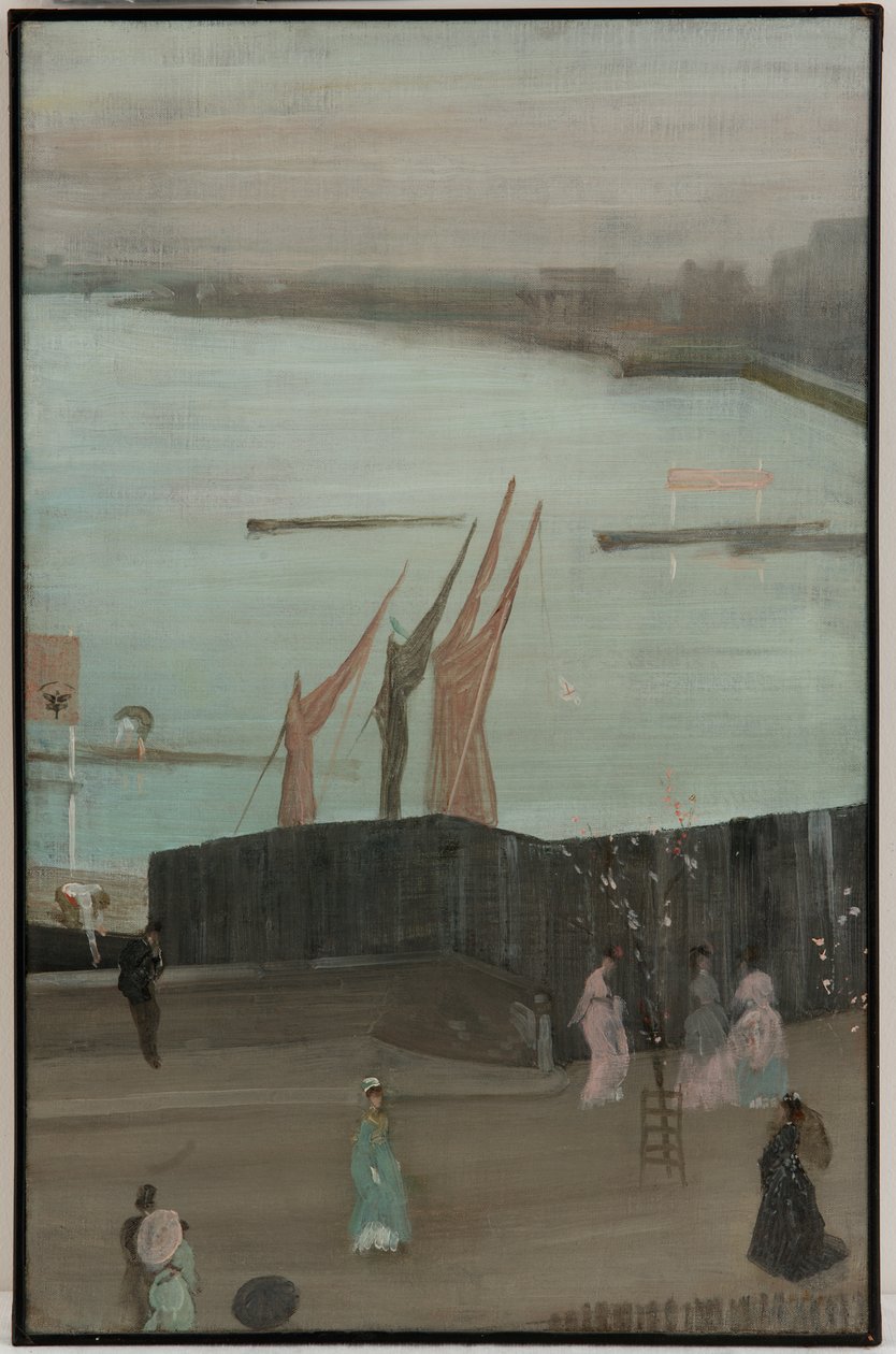 Variace v růžové a šedé: Chelsea od James Abbott McNeill Whistler