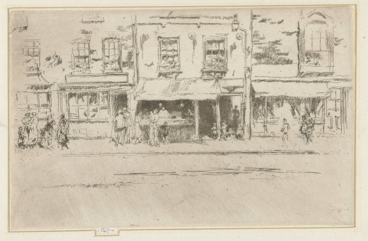 Viswinkel v Chelsea The Fish-Shop, Busy Chelsea od James Abbott McNeill Whistler