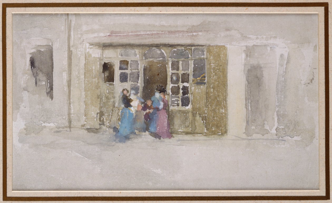 Ženy a děti u dveří obchodu, c.1888 od James Abbott McNeill Whistler