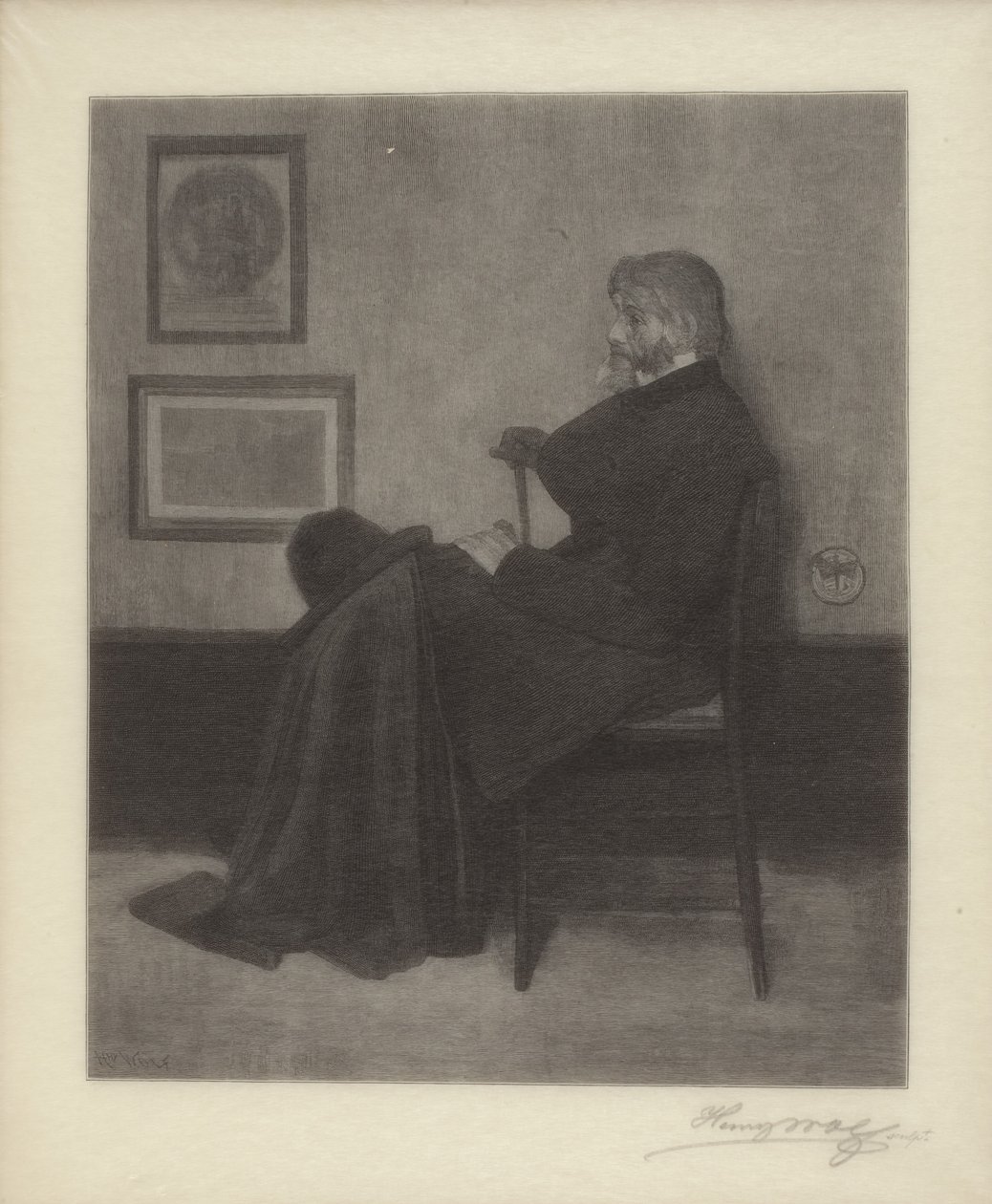 Thomas Carlyle (dřevoryt) od James Abbott McNeill & Wolf Henry (1852 1916) Whistler