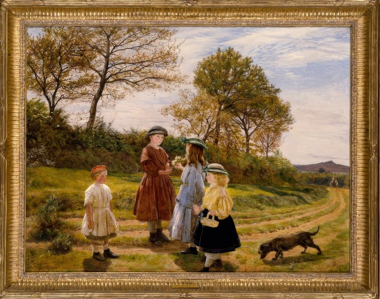 James Archer, Sběrači květin / Gemälde, 1863 od James Archer