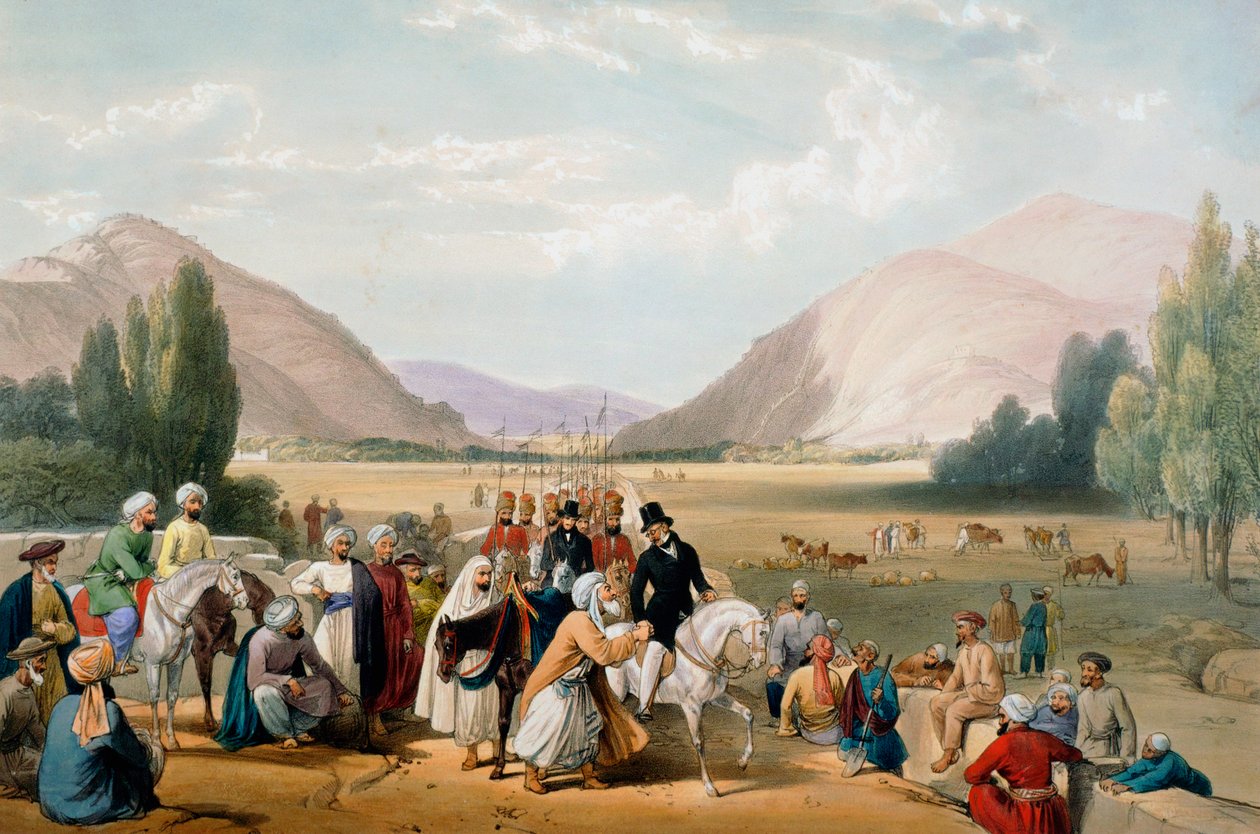 Kapitulace Dosta Mohammada Khana, Kábul, první anglo-afghánská válka, 1838-1842 od James Atkinson