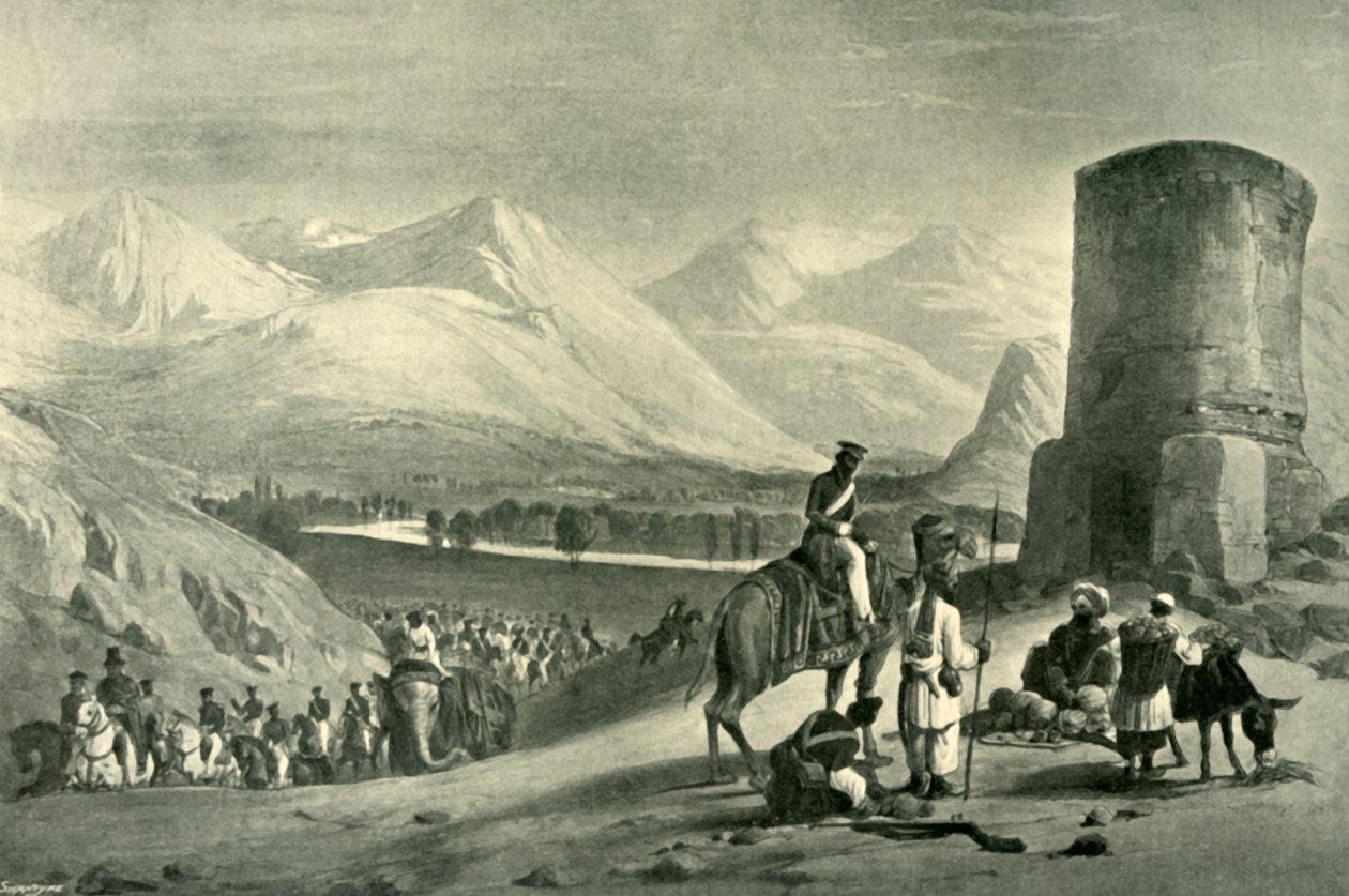Údolí Maidanu a Buzrak Tower, 1842, 1901. od James Atkinson