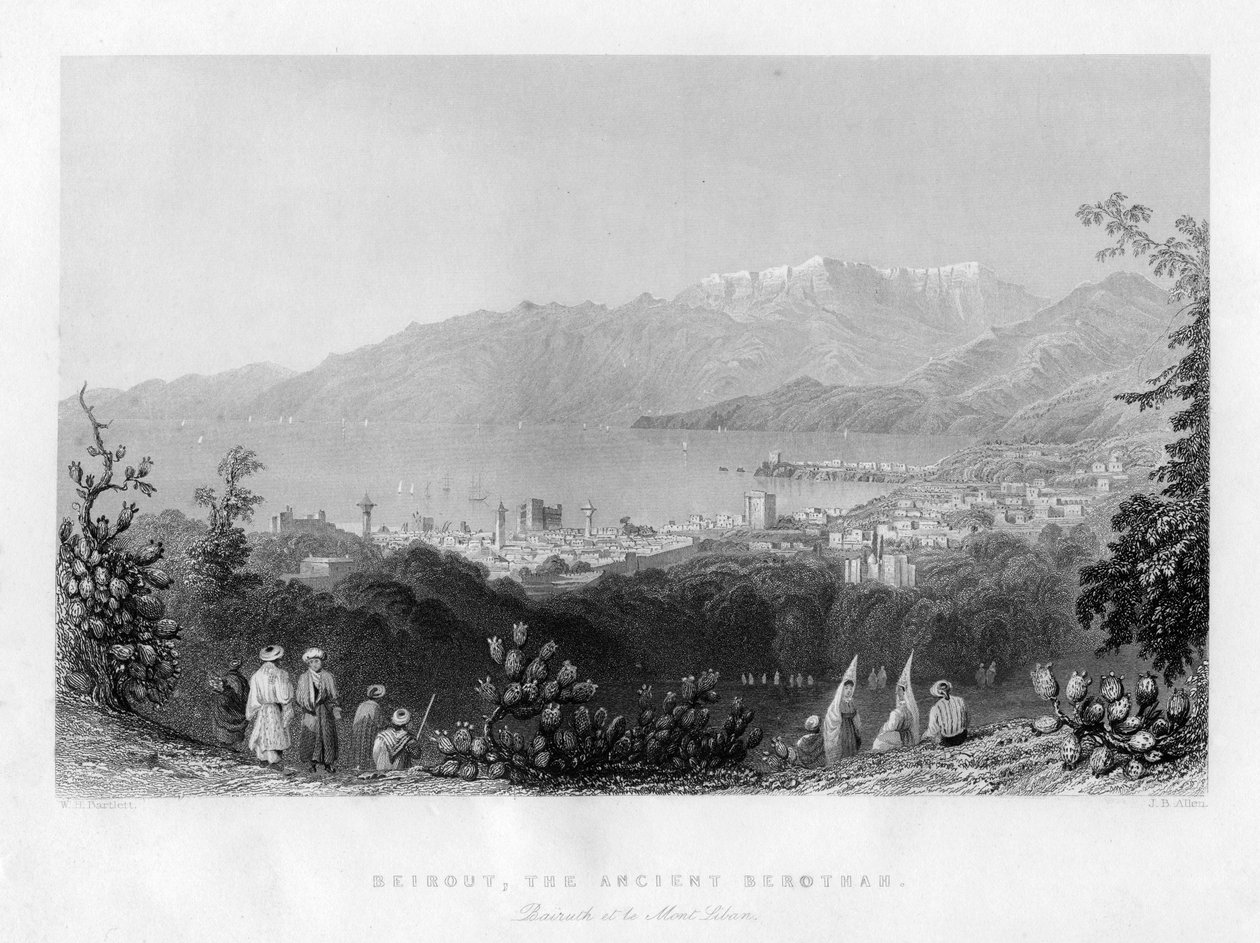 Bejrút, starověké zasnoubení, Sýrie, 1841. od James B. Allen