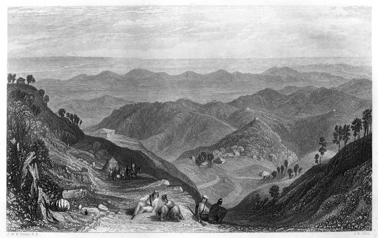 Mussoorie a údolí Dhoon, Indie, c1860. od James B. Allen