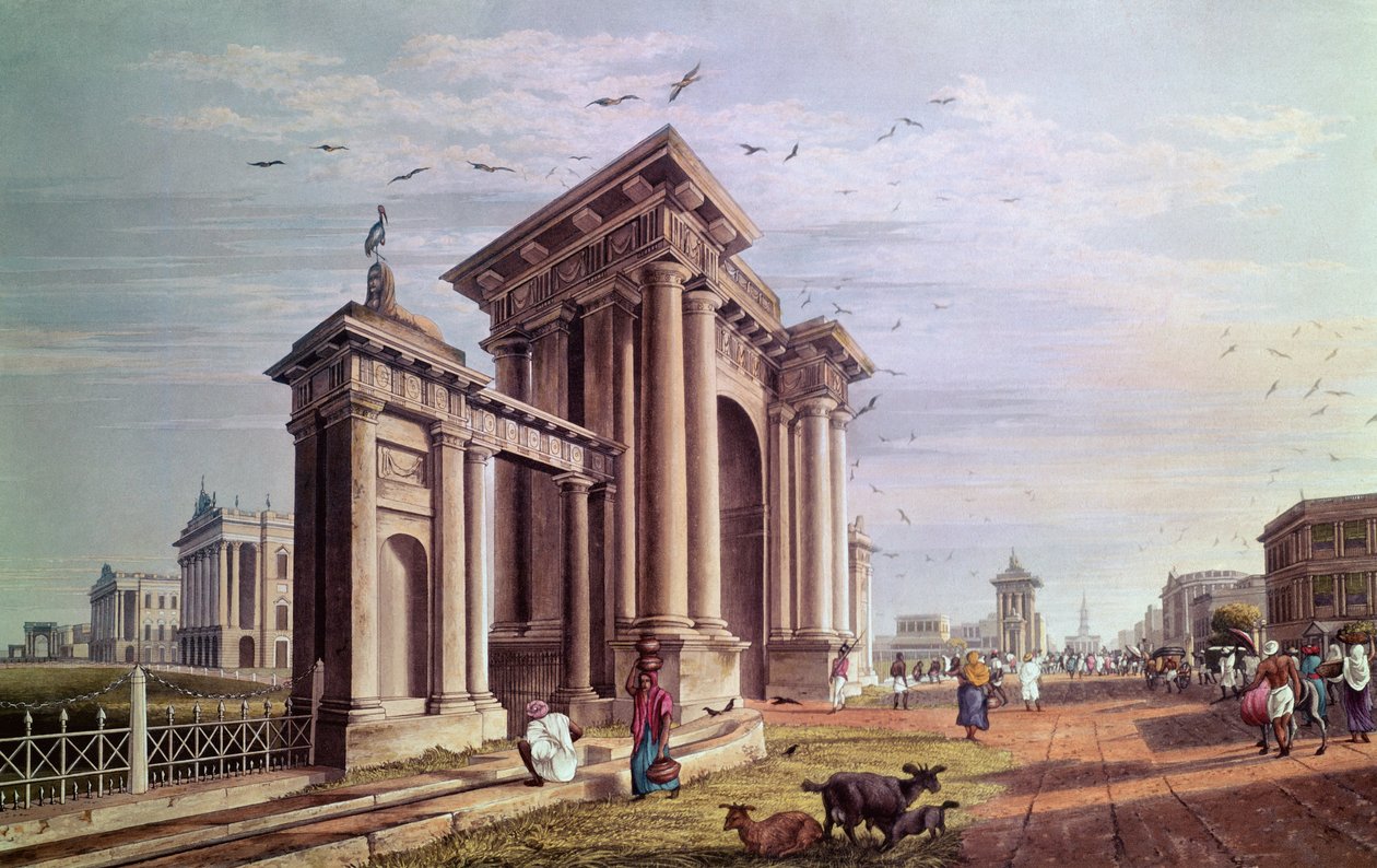Court House Street, Kalkata, ryl Robert Havell, hospoda. 1824 od James Baillie Fraser